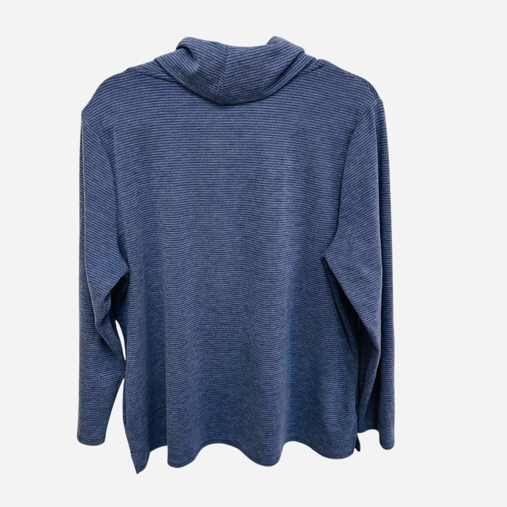 Chico’s super soft blue striped cowl neck pullover sweater Size XL - Picture 7 of 11